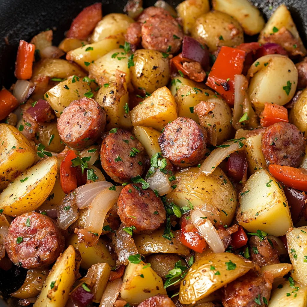Smoked Sausage Potatoes Skillet