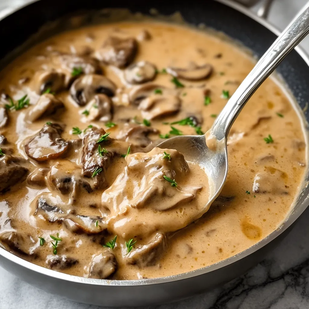 Creamy Beef Stroganoff Dish
