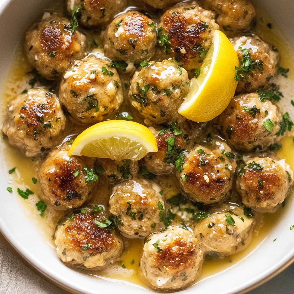 Golden brown chicken balls with a glossy lemon sauce