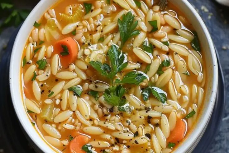 Warm Lemon White Bean Orzo Bowl