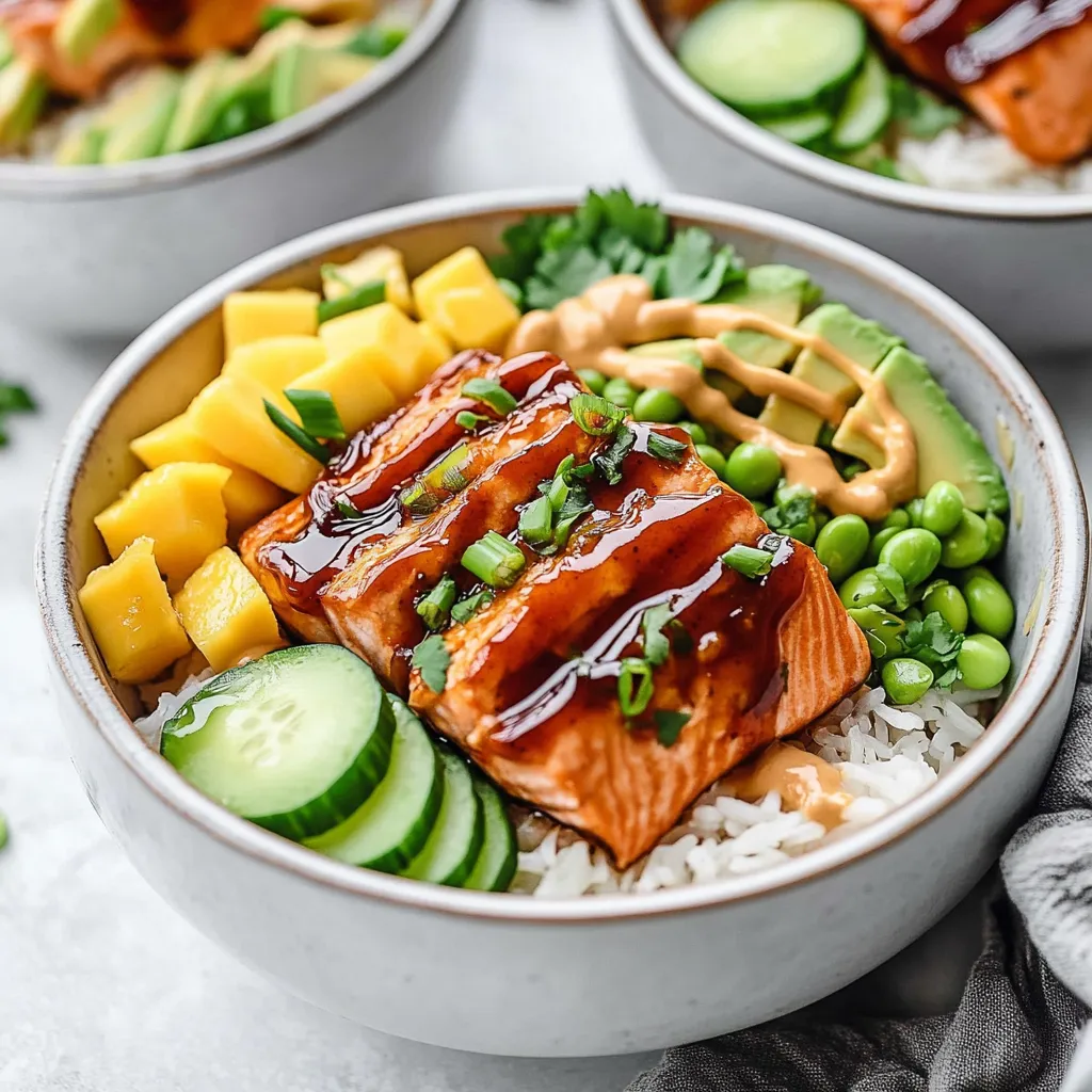 Colorful Salmon Bowl Dish