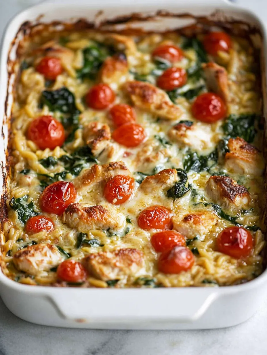 Orzo Tuscan Chicken Bake