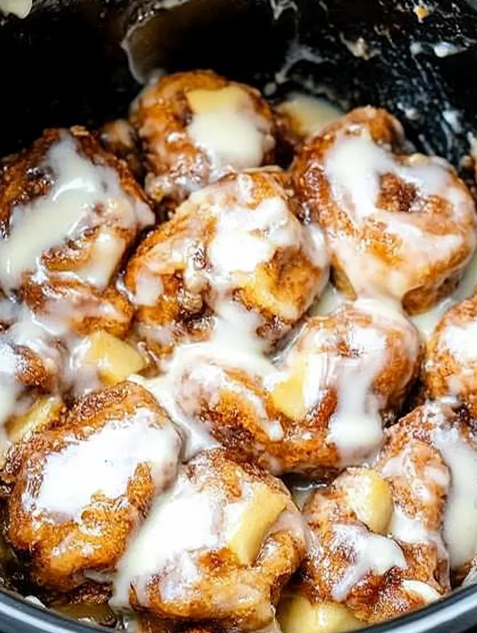 Crock Pot Cinnamon Rolls with Apple