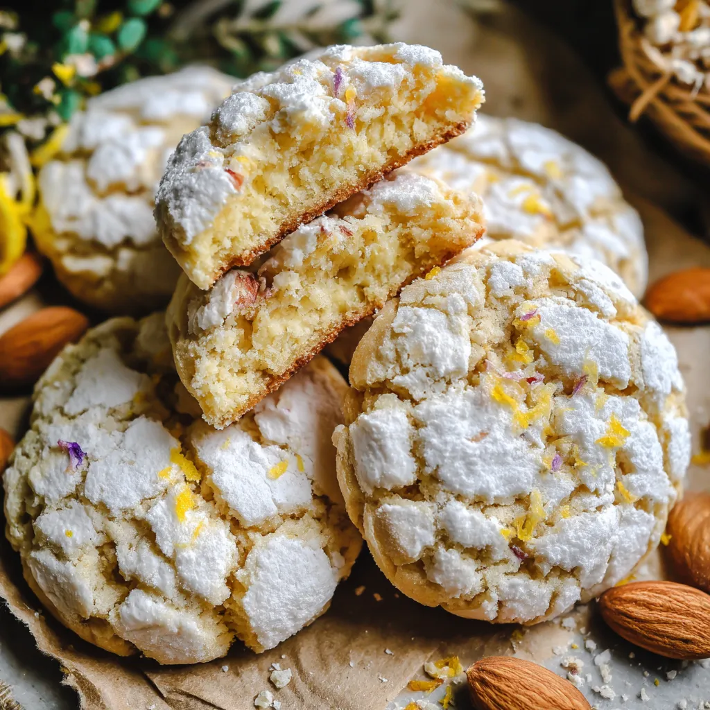 Almond Lemon Crinkle Cookies