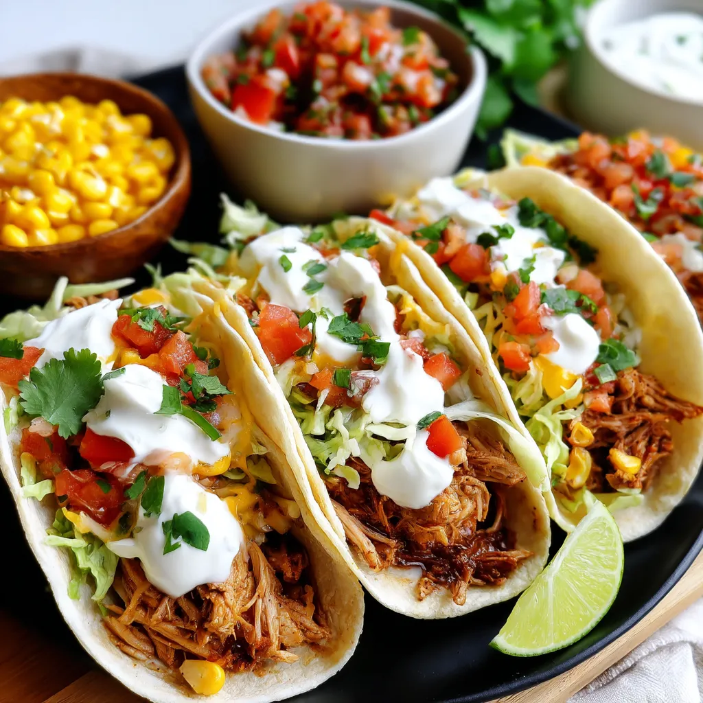 Southwestern Crockpot Chicken Tacos