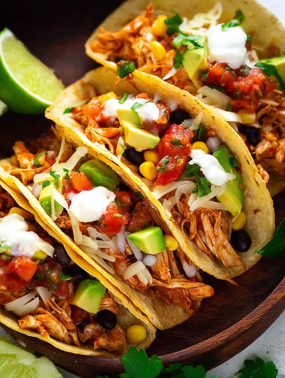 Southwestern Crockpot Chicken Tacos