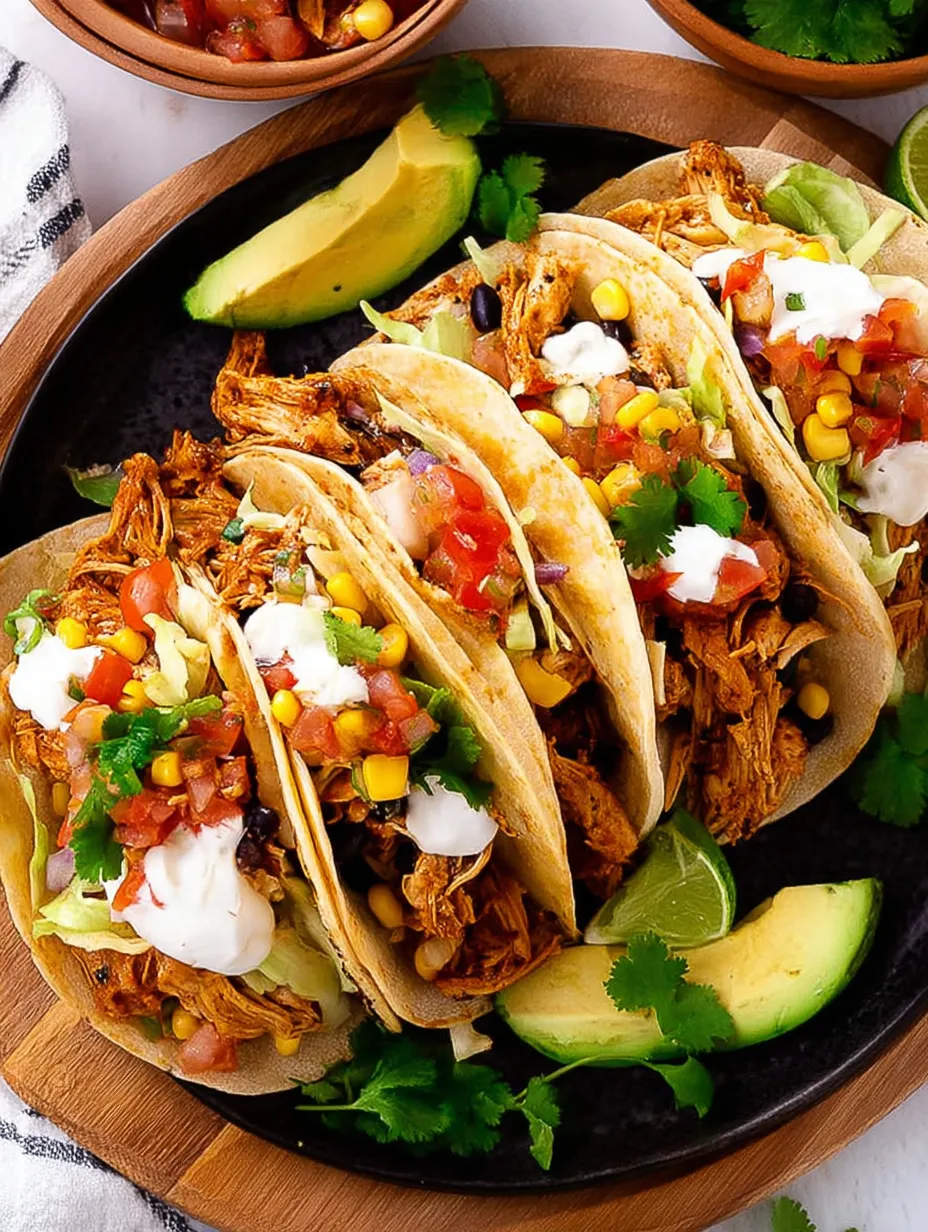 Southwestern Crockpot Chicken Tacos