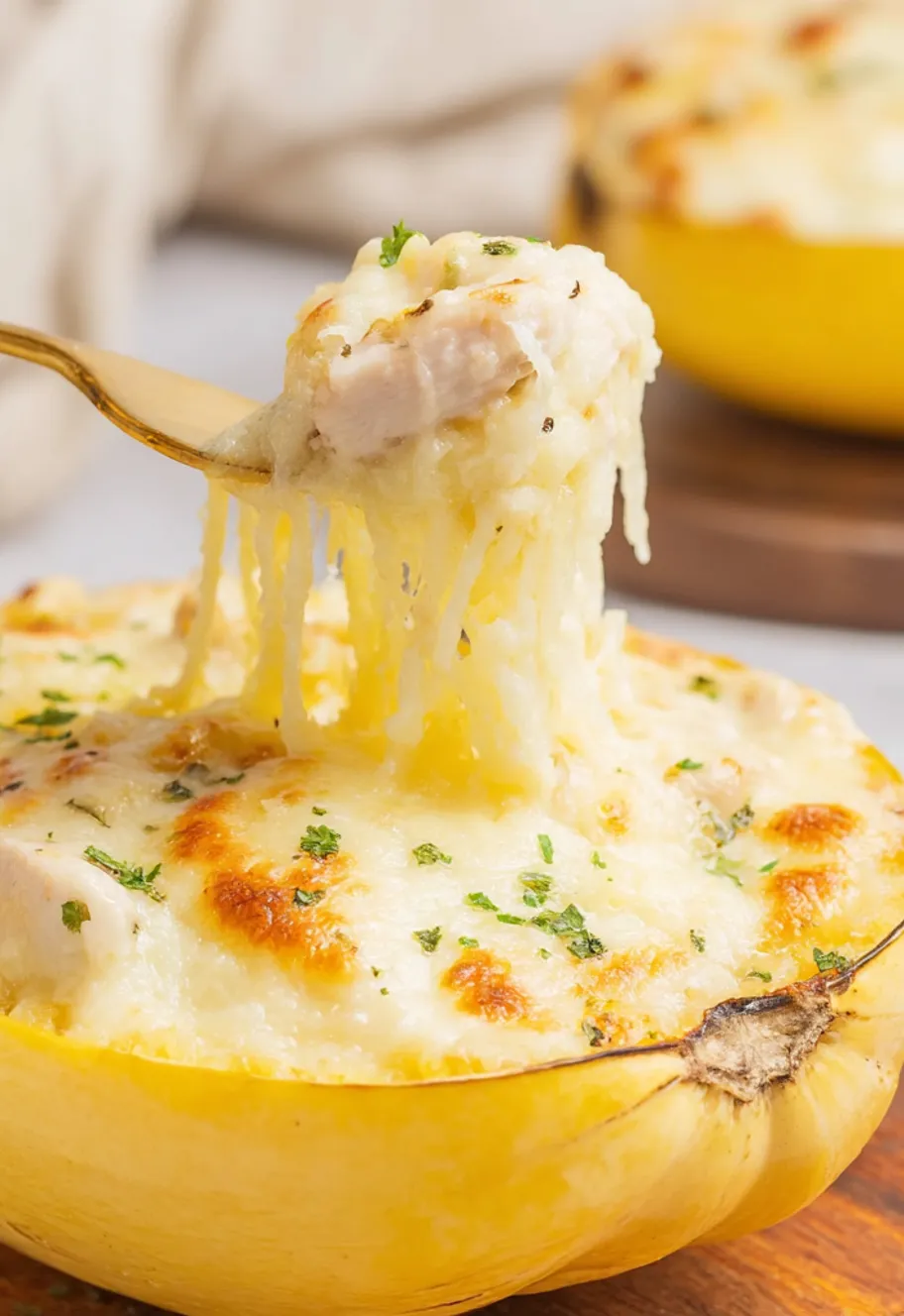Chicken Alfredo Spaghetti Squash