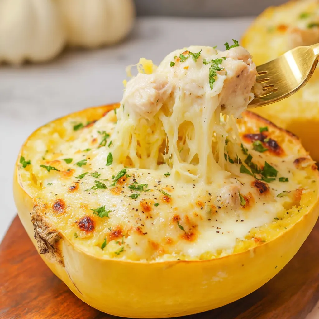 Chicken Alfredo Spaghetti Squash