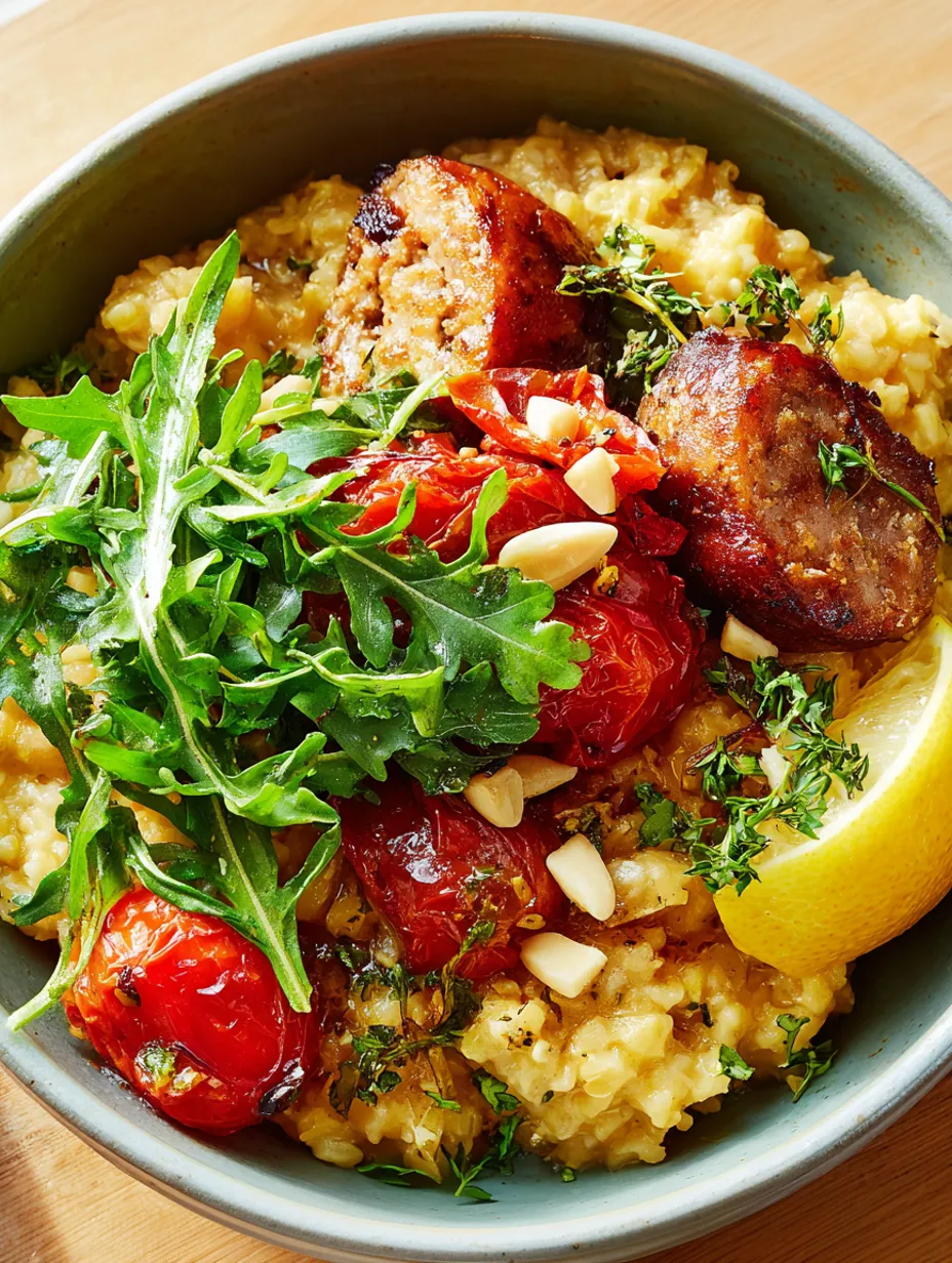 Savory Oatmeal with Tomato & Sausage