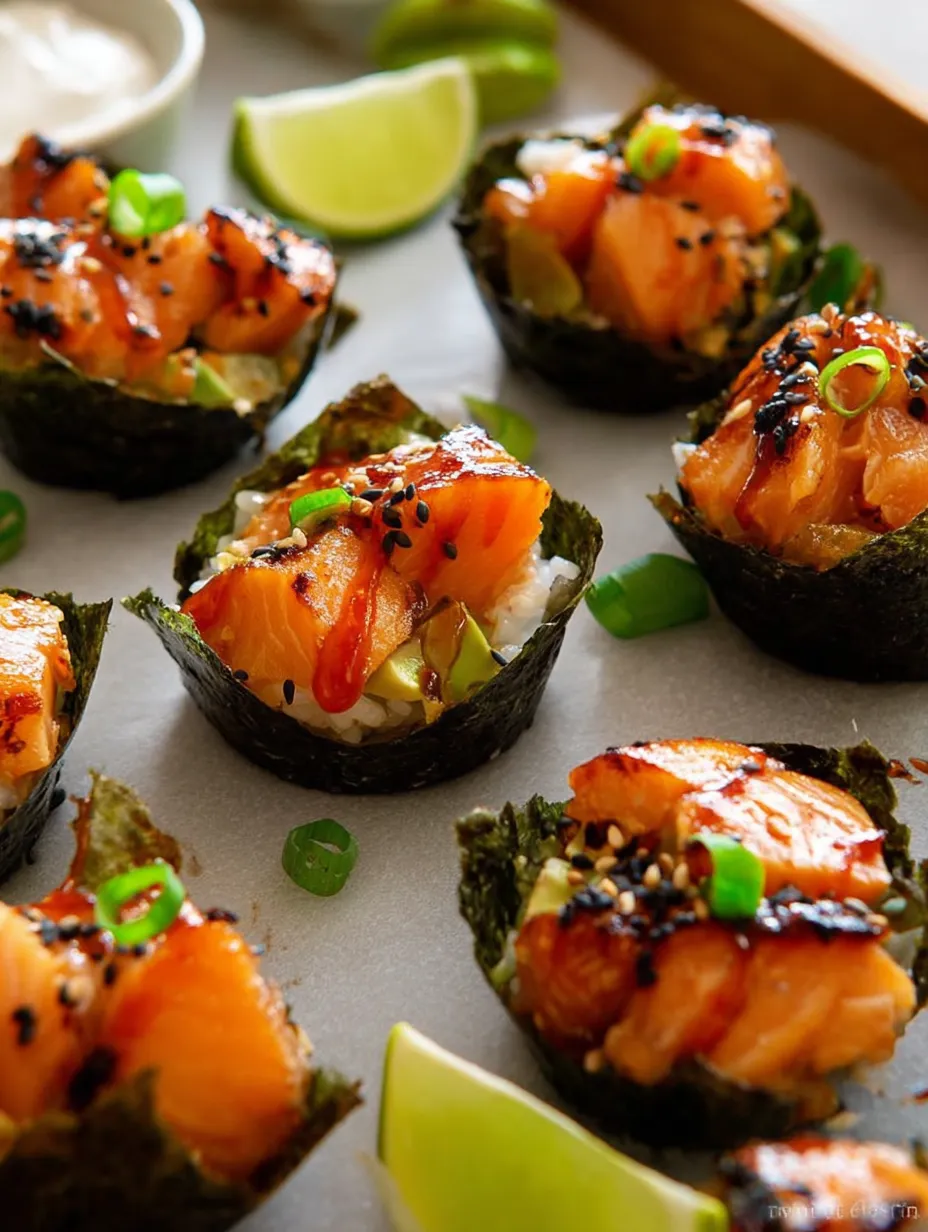 Viral Easy Baked Salmon Sushi Bake Cups