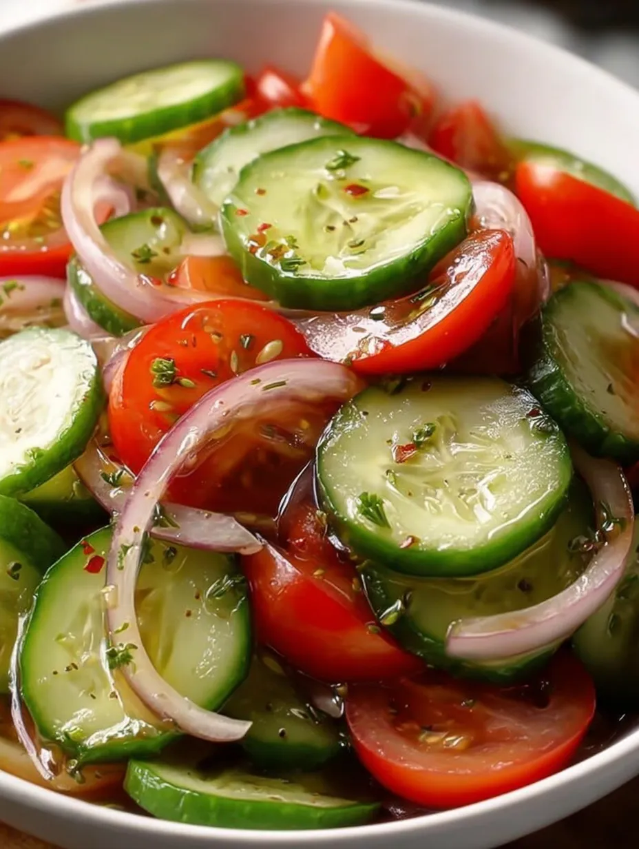 Marinated Cucumber, Tomato & Onion Salad