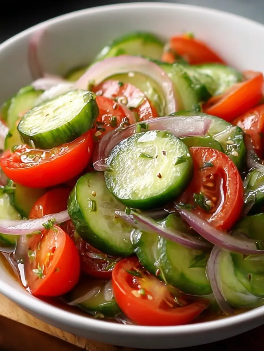 Marinated Cucumber, Tomato & Onion Salad