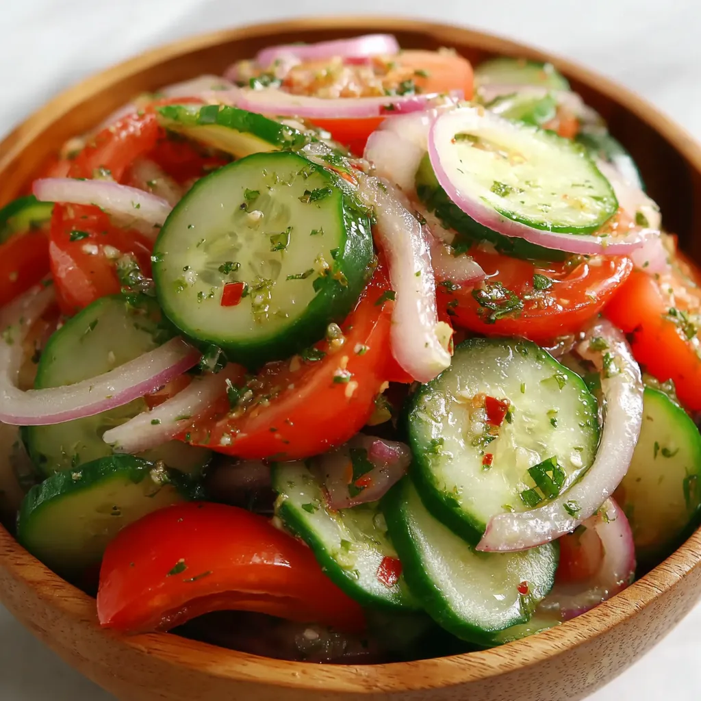 Marinated Cucumber, Tomato & Onion Salad
