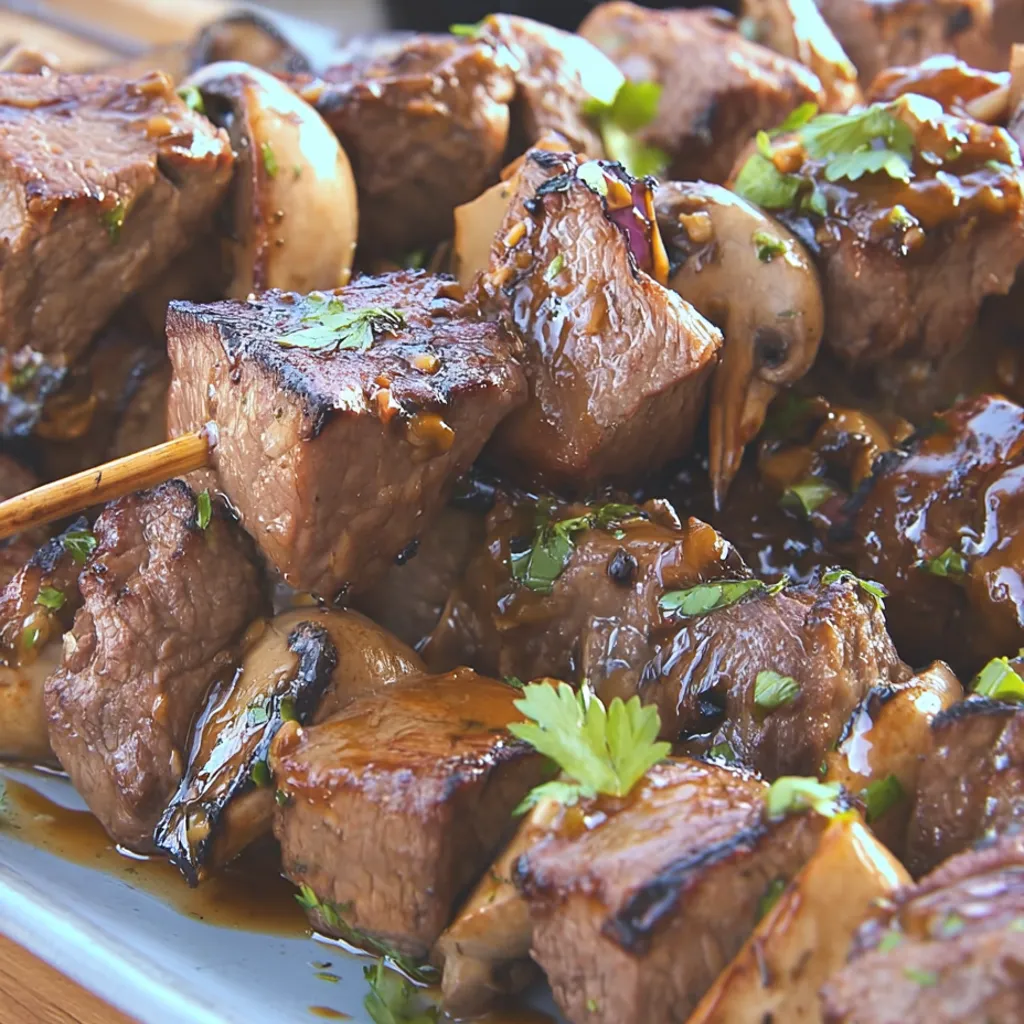 Beef & Mushroom Kabobs
