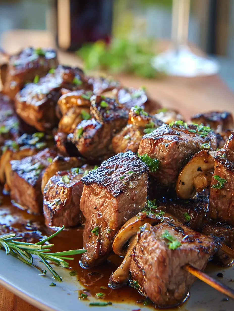 Beef & Mushroom Kabobs