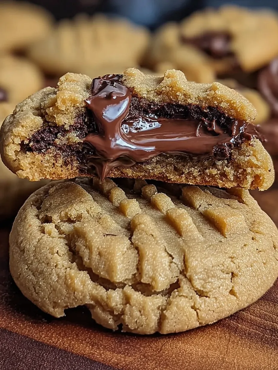 Peanut Butter Greek Yogurt Cookies with Gooey Chocolate Centers