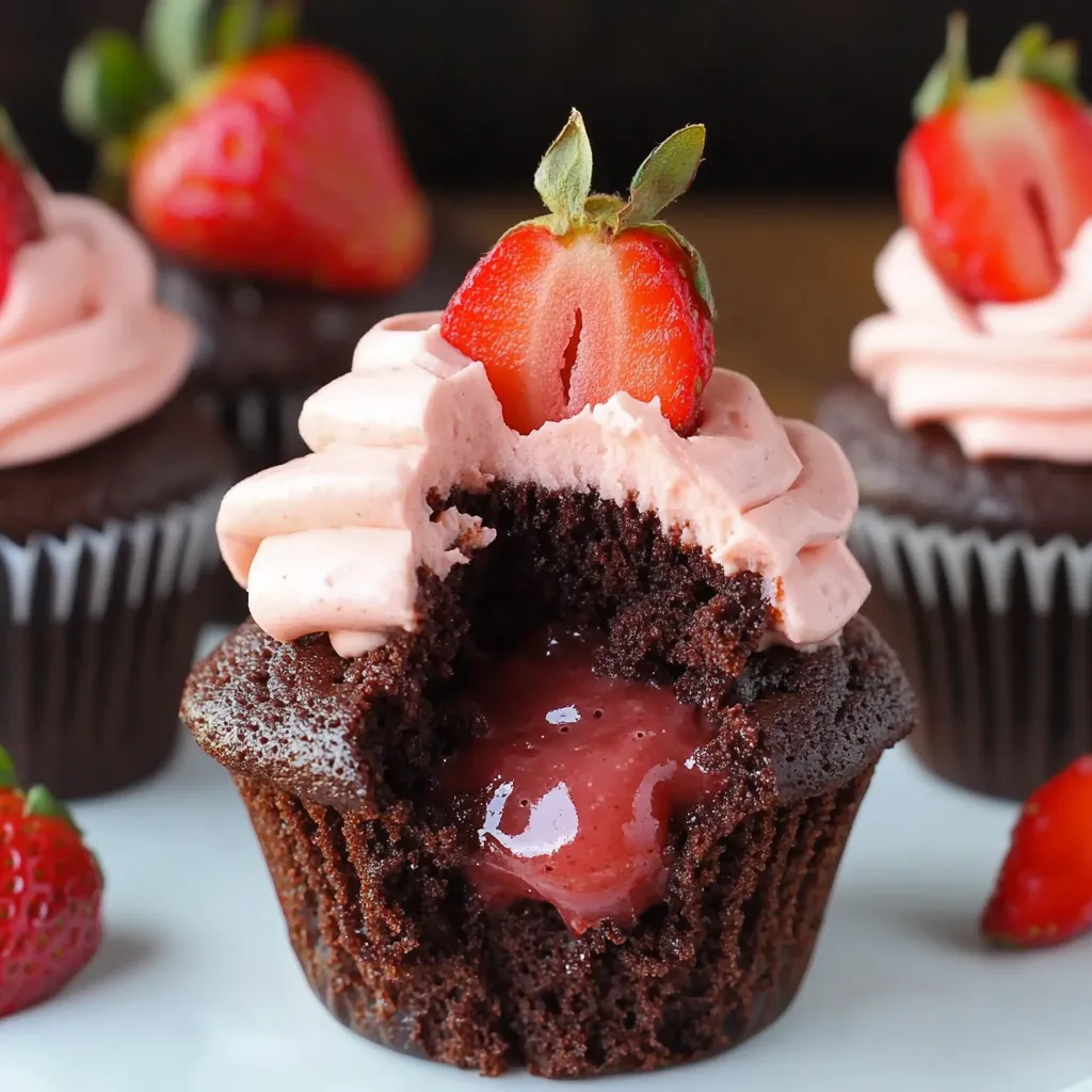 Strawberry Chocolate Cupcakes