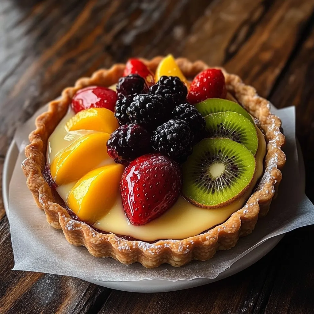 Fruity Tart with Crust and Cream