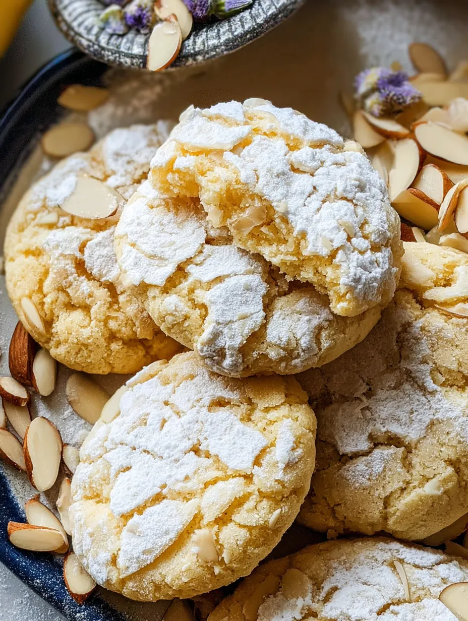 Almond Lemon Crinkle Cookies