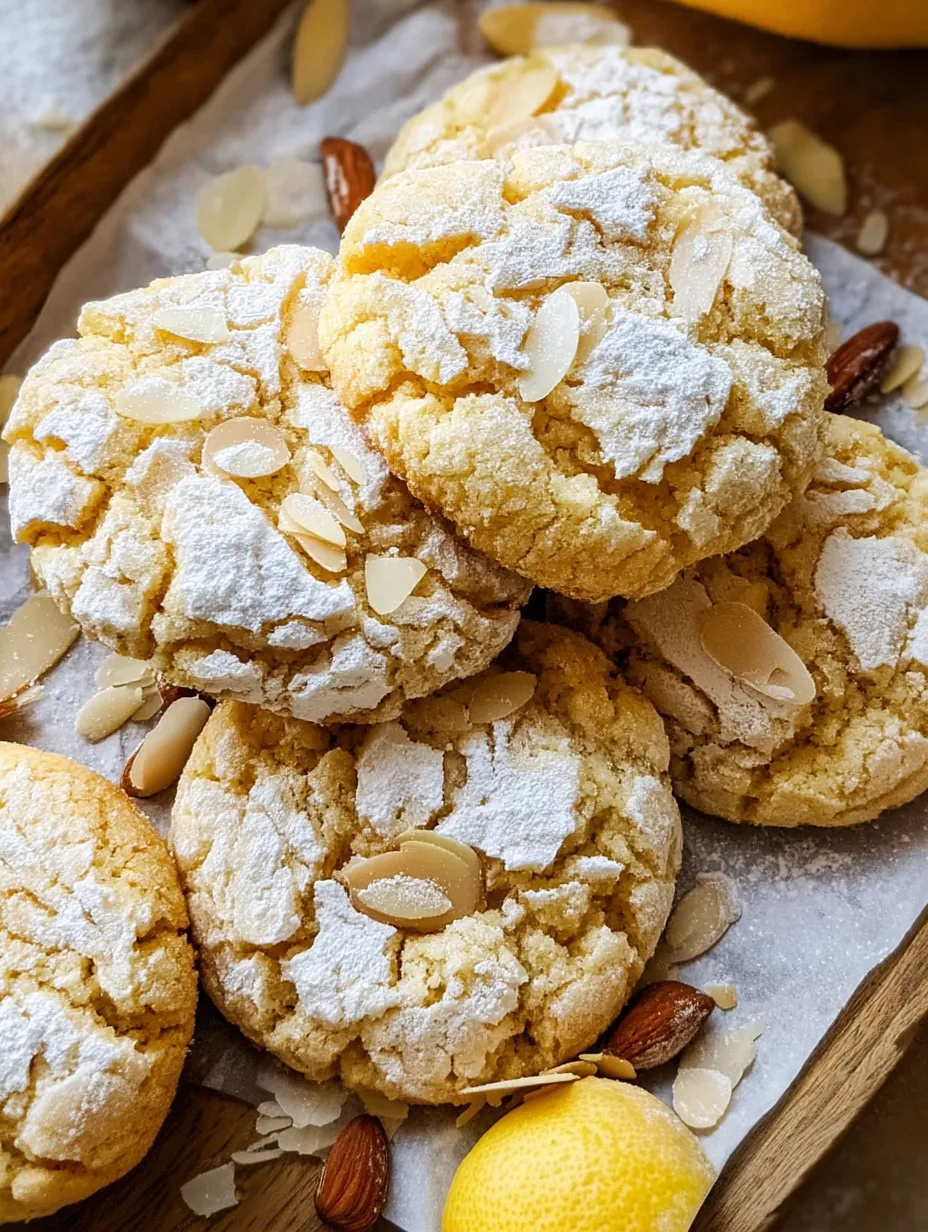 Almond Lemon Crinkle Cookies
