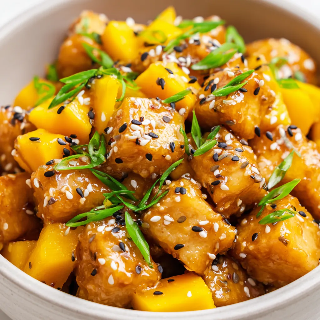 Vegan Sticky Mango Tofu