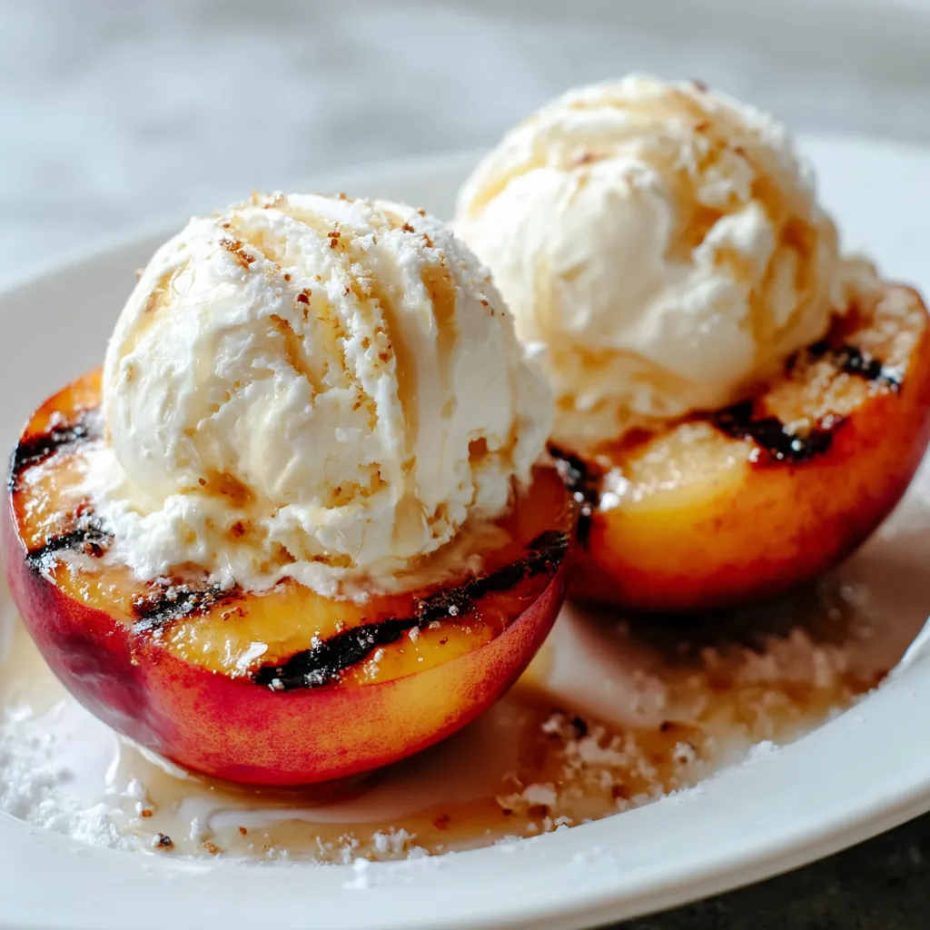 Grilled Peaches with Ice Cream
