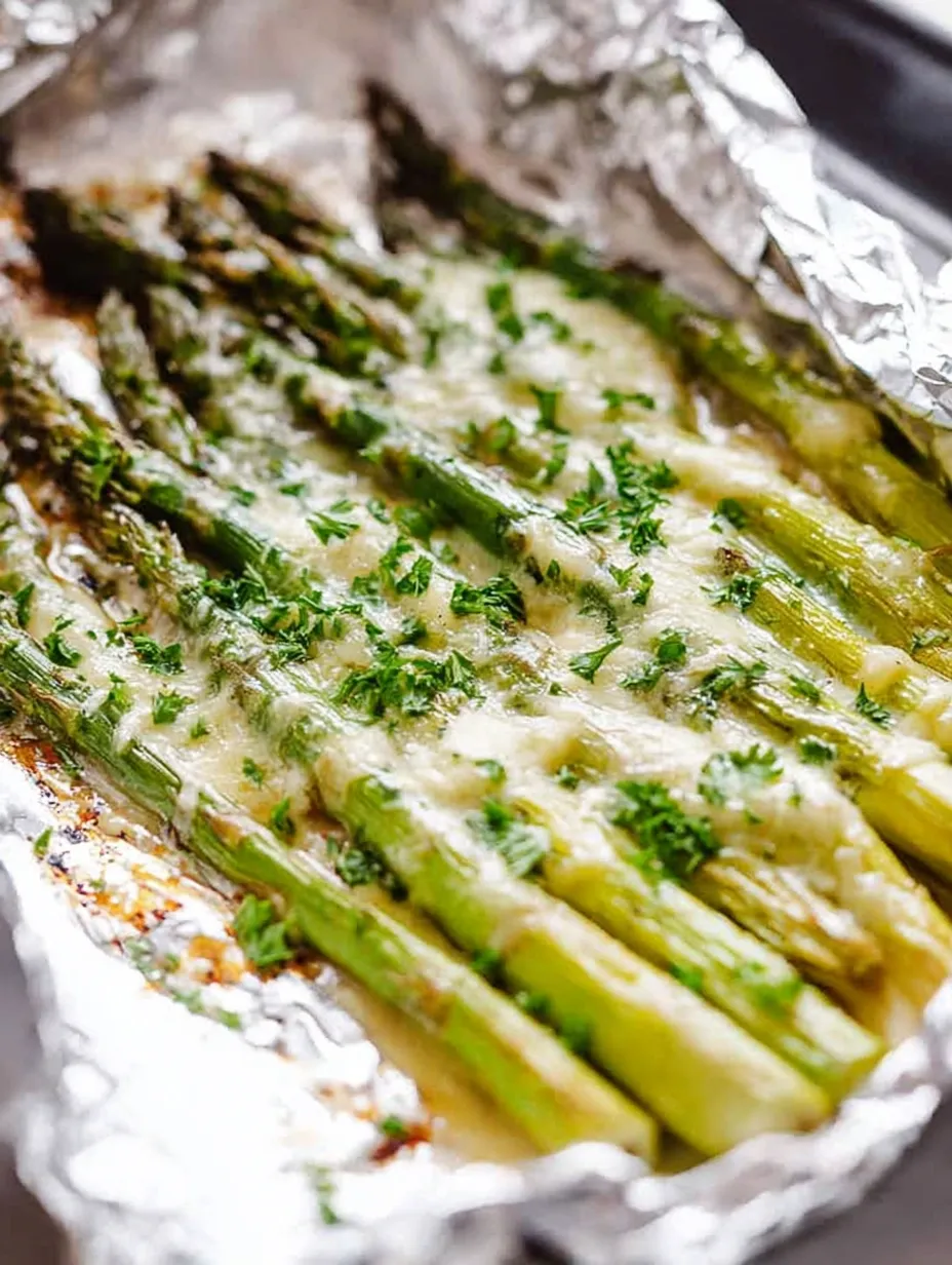 Cheesy Grilled Asparagus in Foil Packs