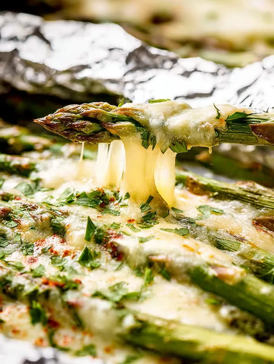Cheesy Grilled Asparagus in Foil Packs