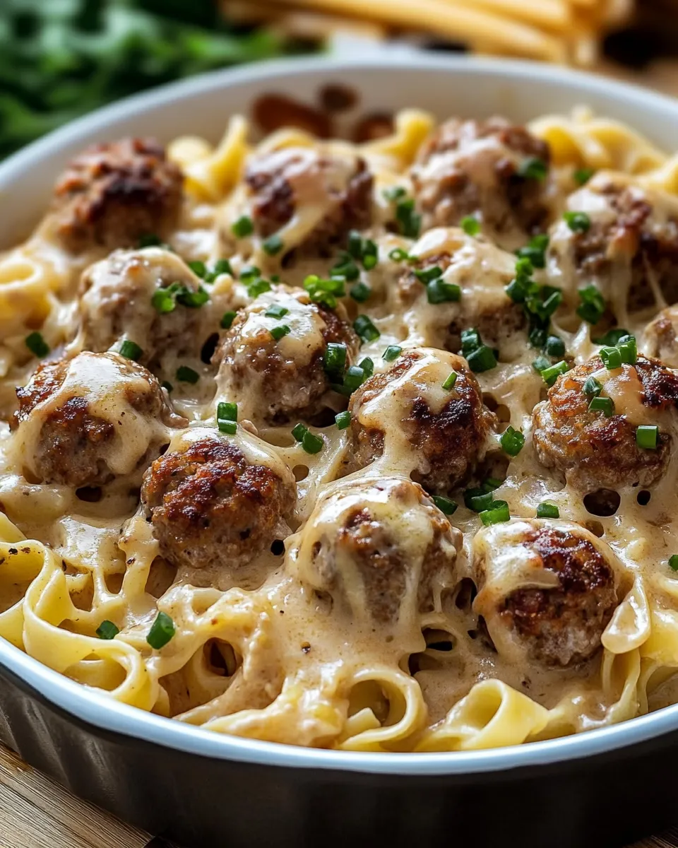 Swedish Meatball Noodle Bake