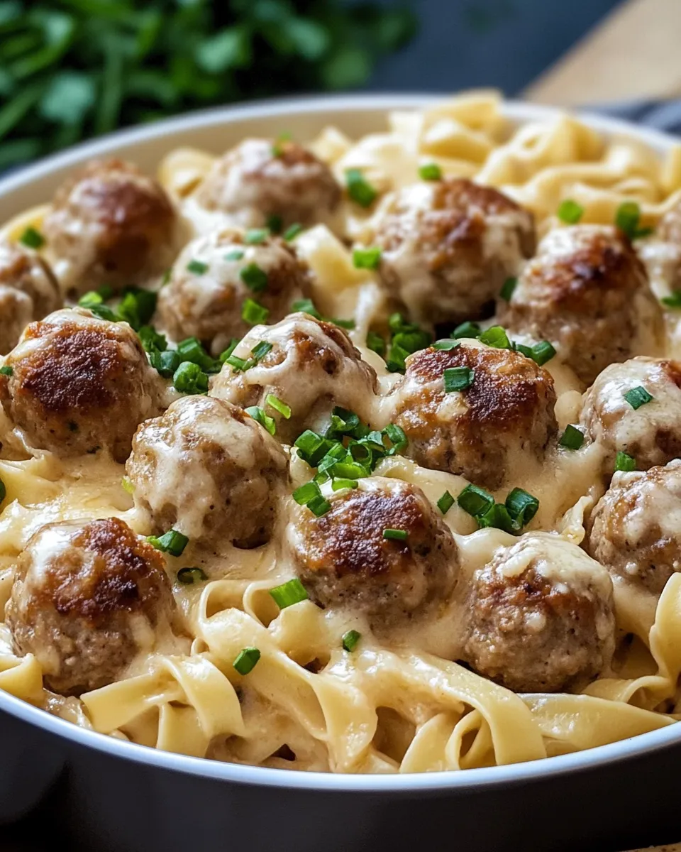 Swedish Meatball Noodle Bake