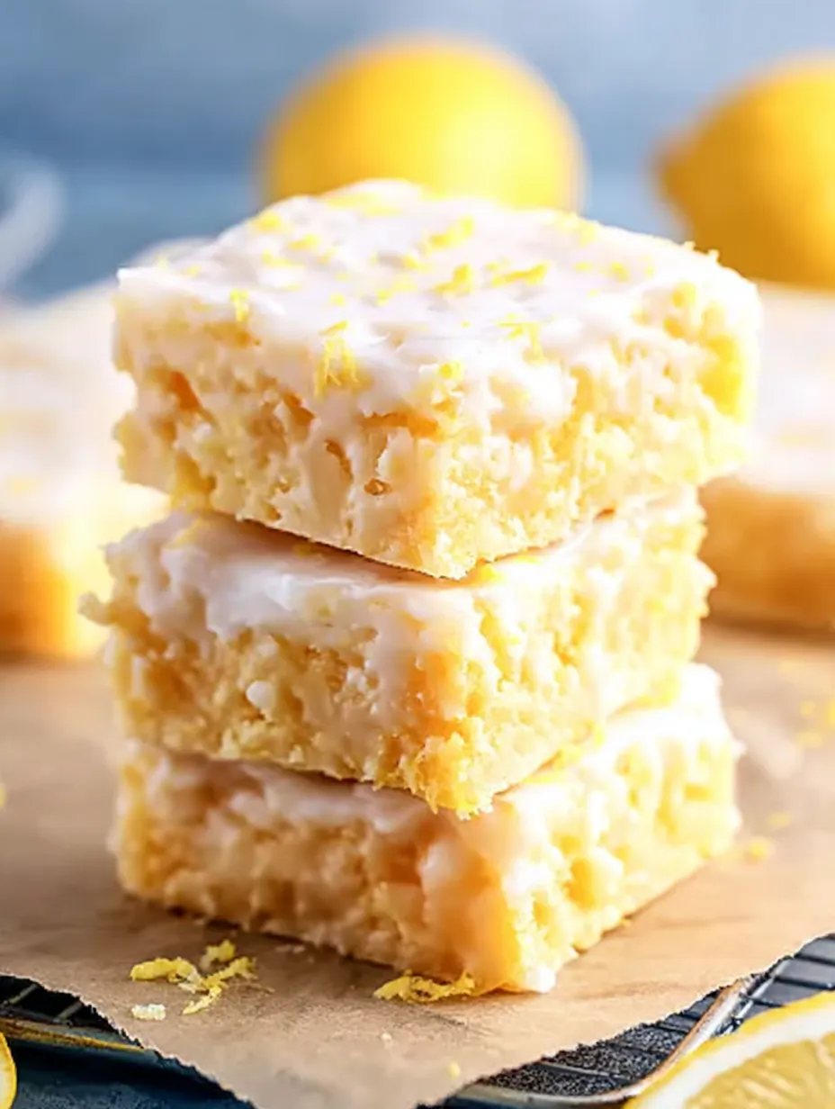 Best Lemon Brownies Recipe (With Lemony Glaze)