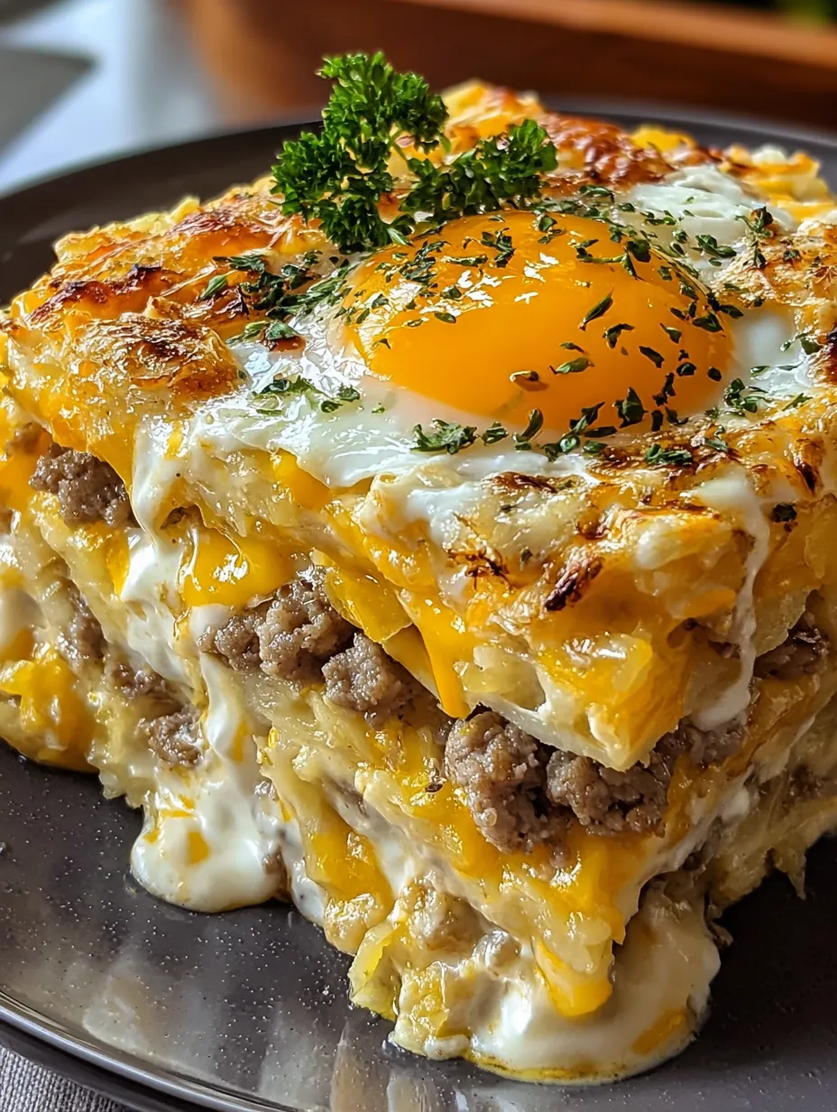 Sausage, Egg, and Cream Cheese Hashbrown Casserole