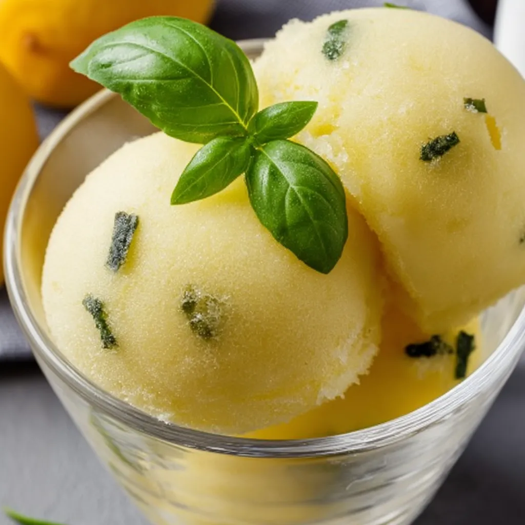The Delightful Lemon Basil Sorbet