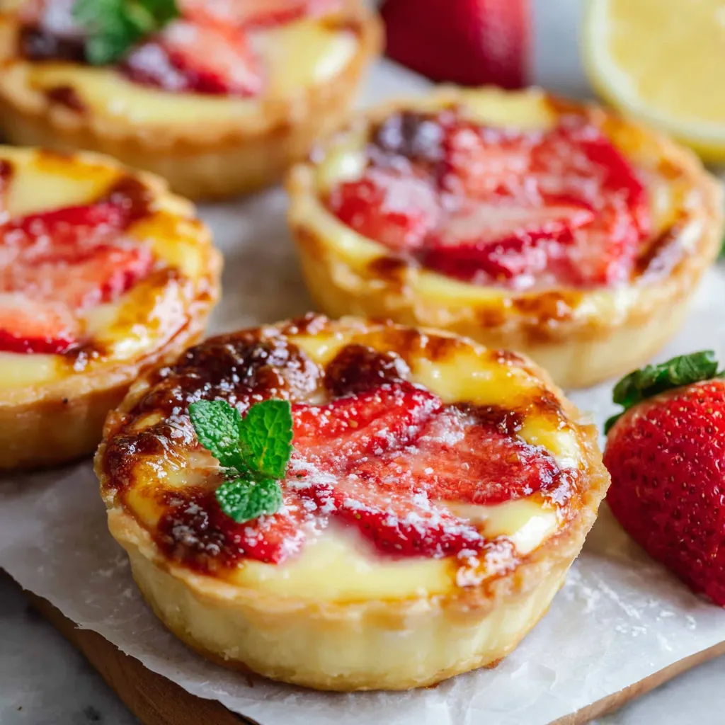 Strawberry Honey Custard Tarts with Lemon Curd