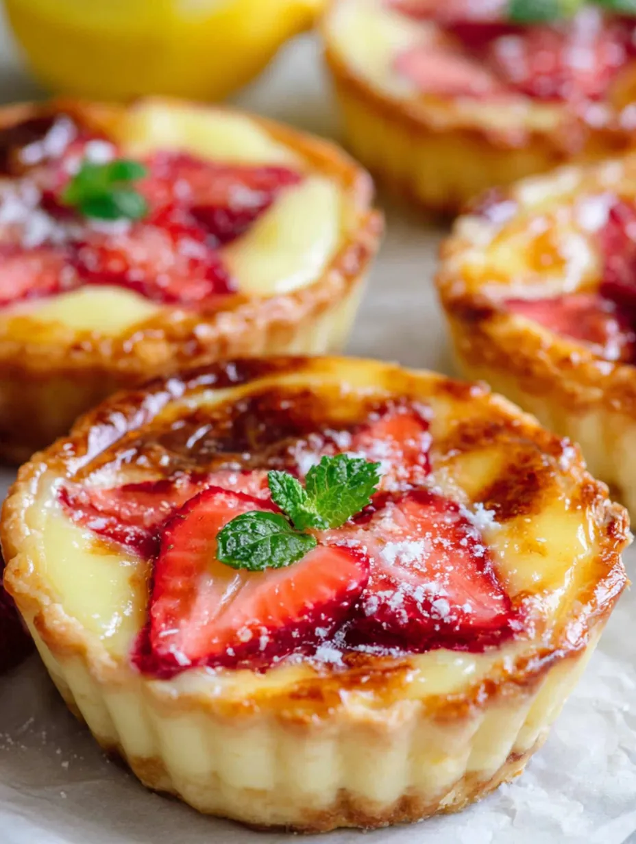 Strawberry Honey Custard Tarts with Lemon Curd