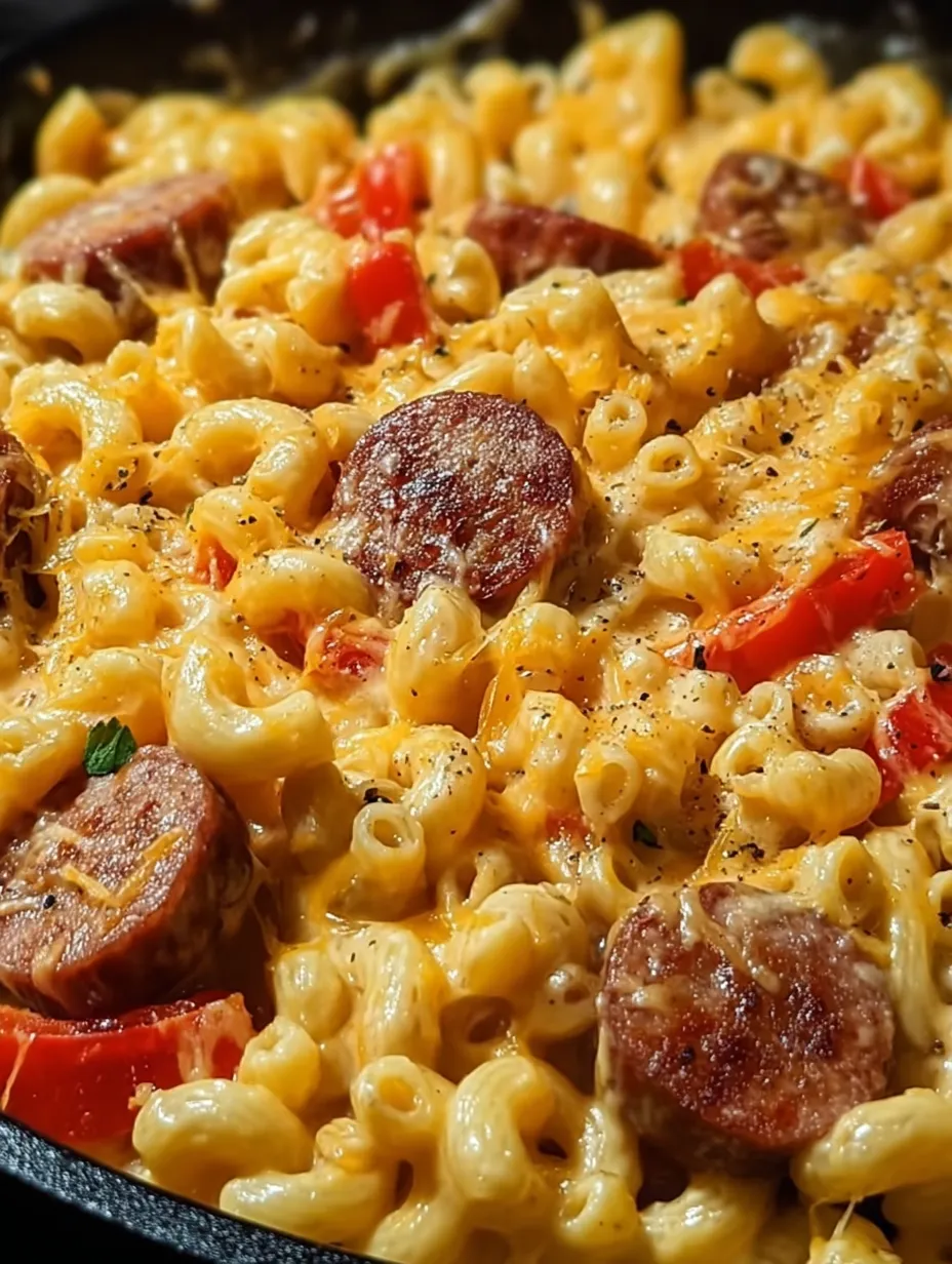 One-Pot Sausage and Peppers Mac and Cheese