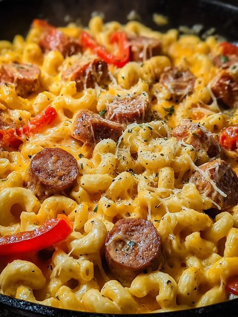 One-Pot Sausage and Peppers Mac and Cheese
