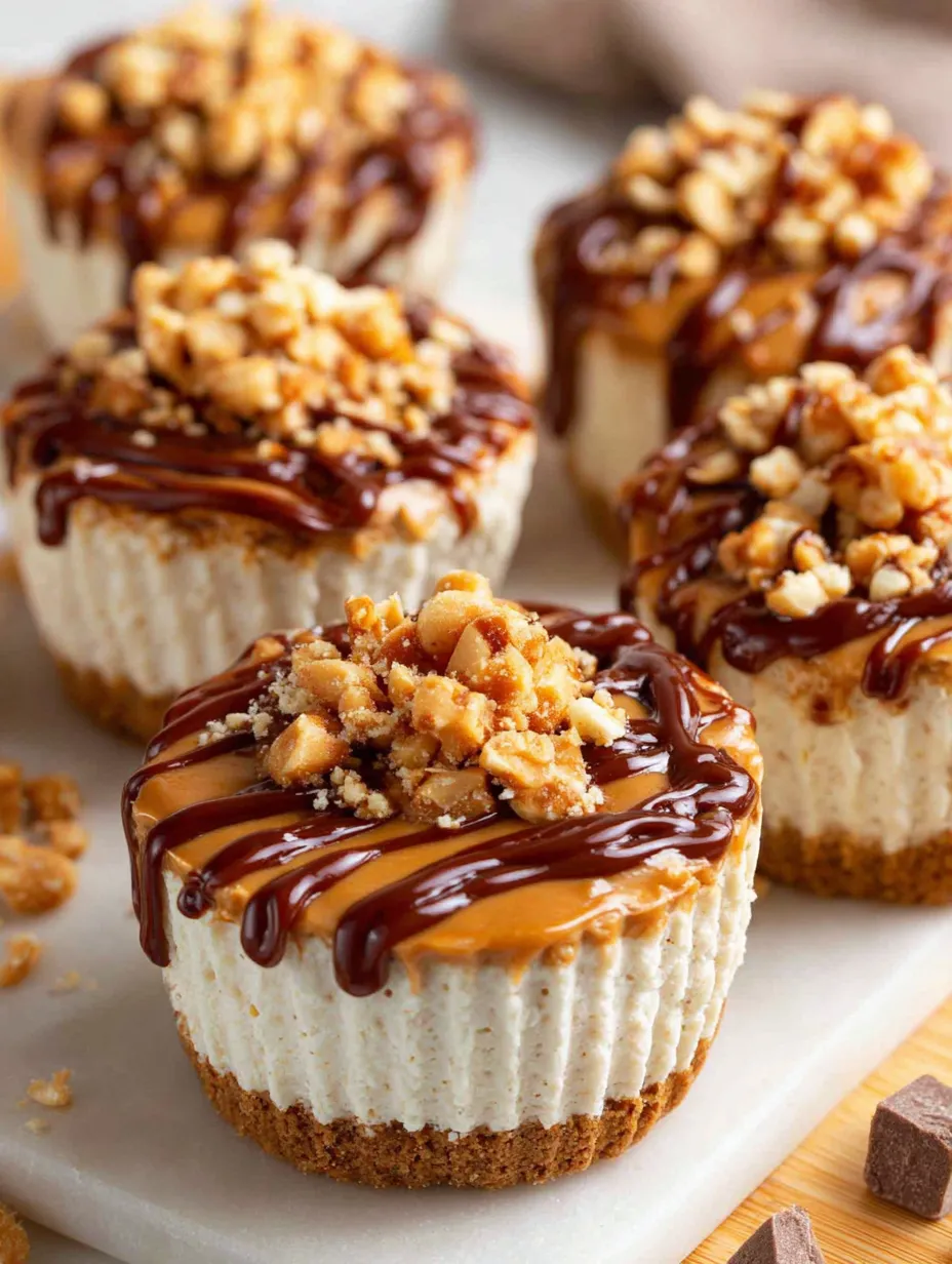 Peanut Butter Cottage Cheese Cheesecake Cups