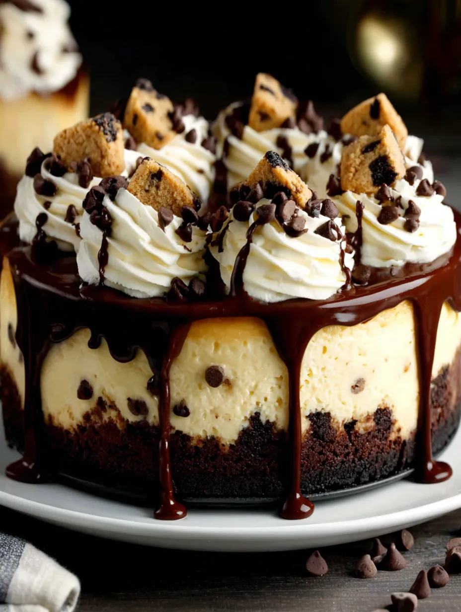 Brownie Layered Cookie Dough Cheesecake