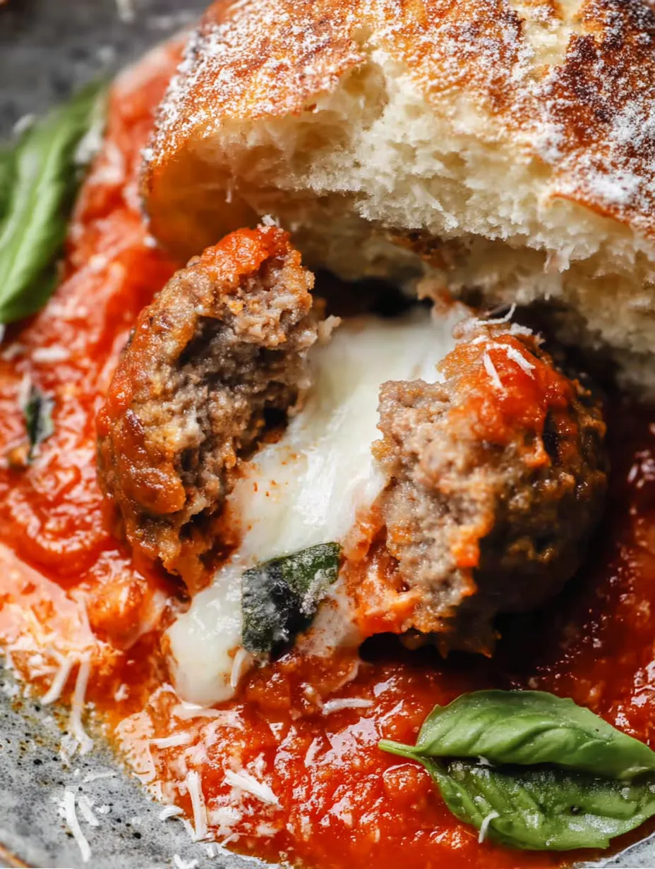 Tender Cheese-Stuffed Baked Meatballs