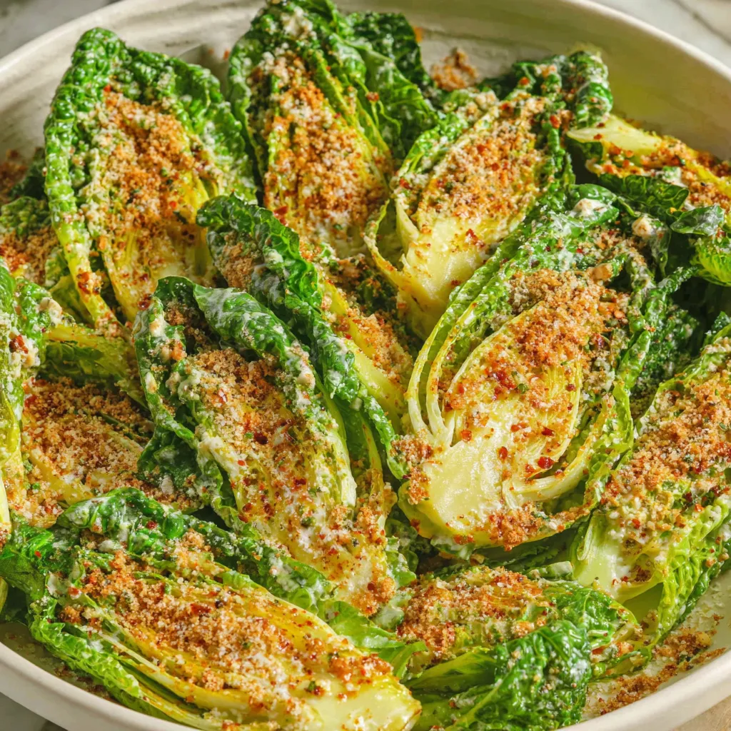 Little Gem Salad with Toasted Breadcrumbs