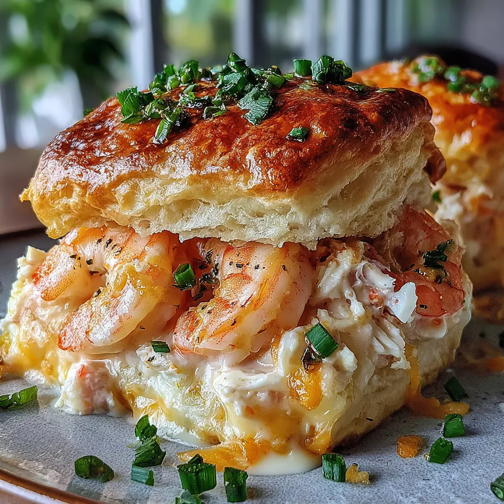 Irresistible Shrimp and Crab Nacho Biscuit Melts