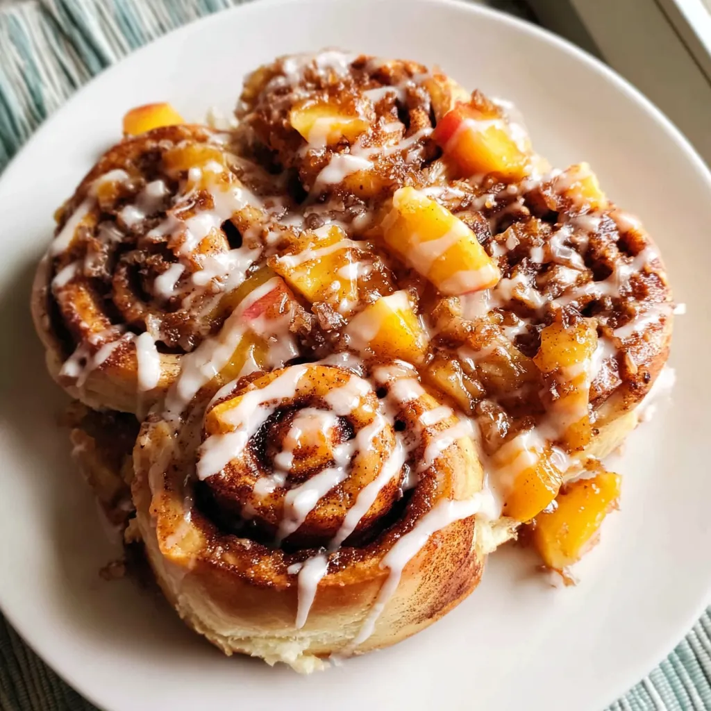 Peach Cobbler Cinnamon Rolls