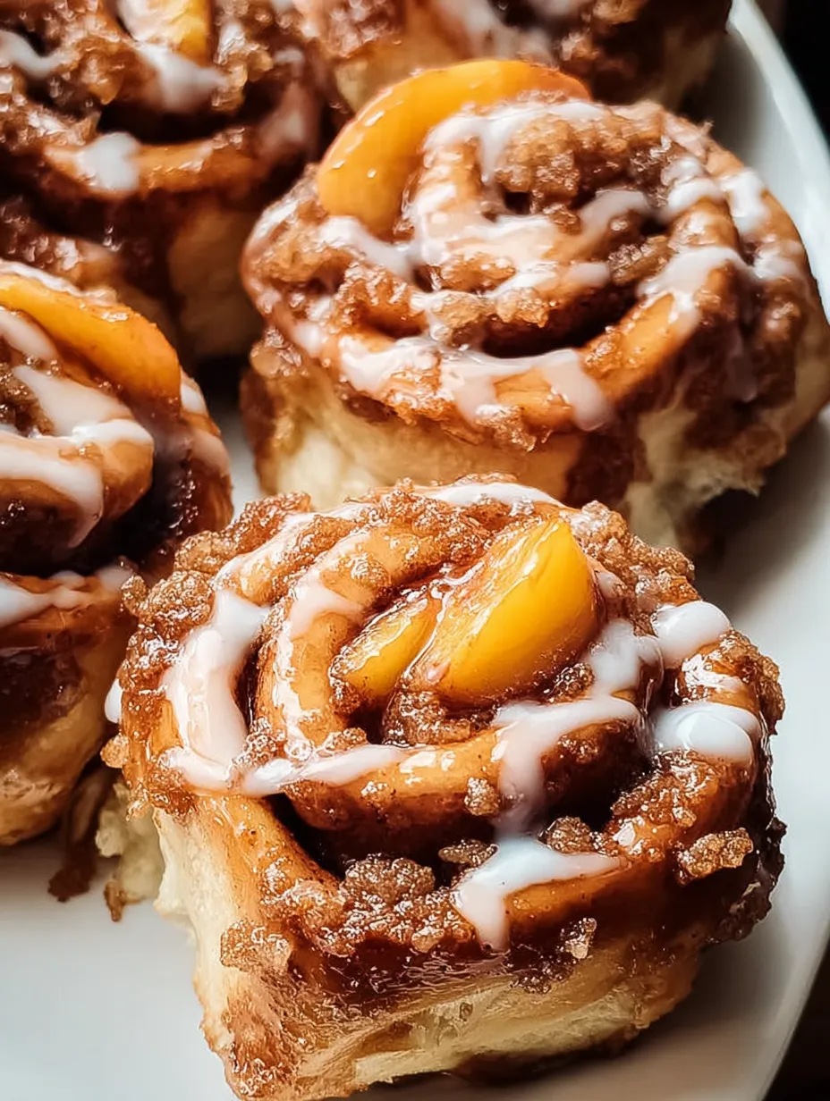 Peach Cobbler Cinnamon Rolls
