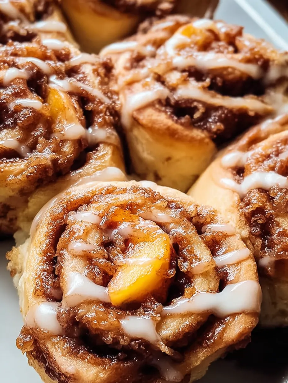 Peach Cobbler Cinnamon Rolls