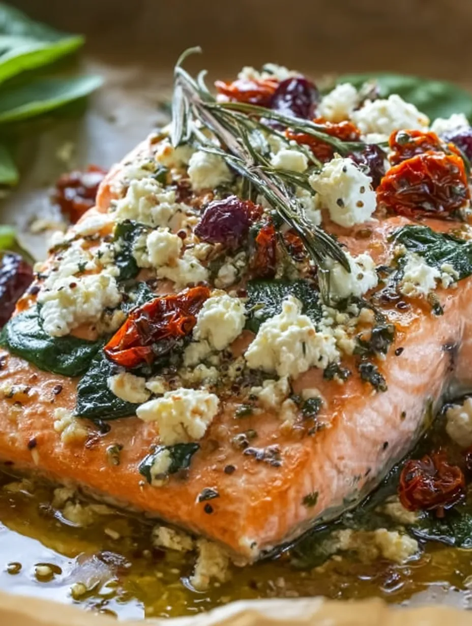Baked Salmon with Feta & Sun-Dried Tomatoes