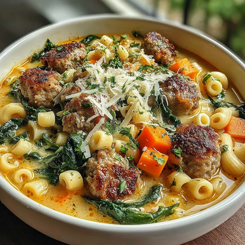 Parmesan Italian Sausage Ditalini Soup