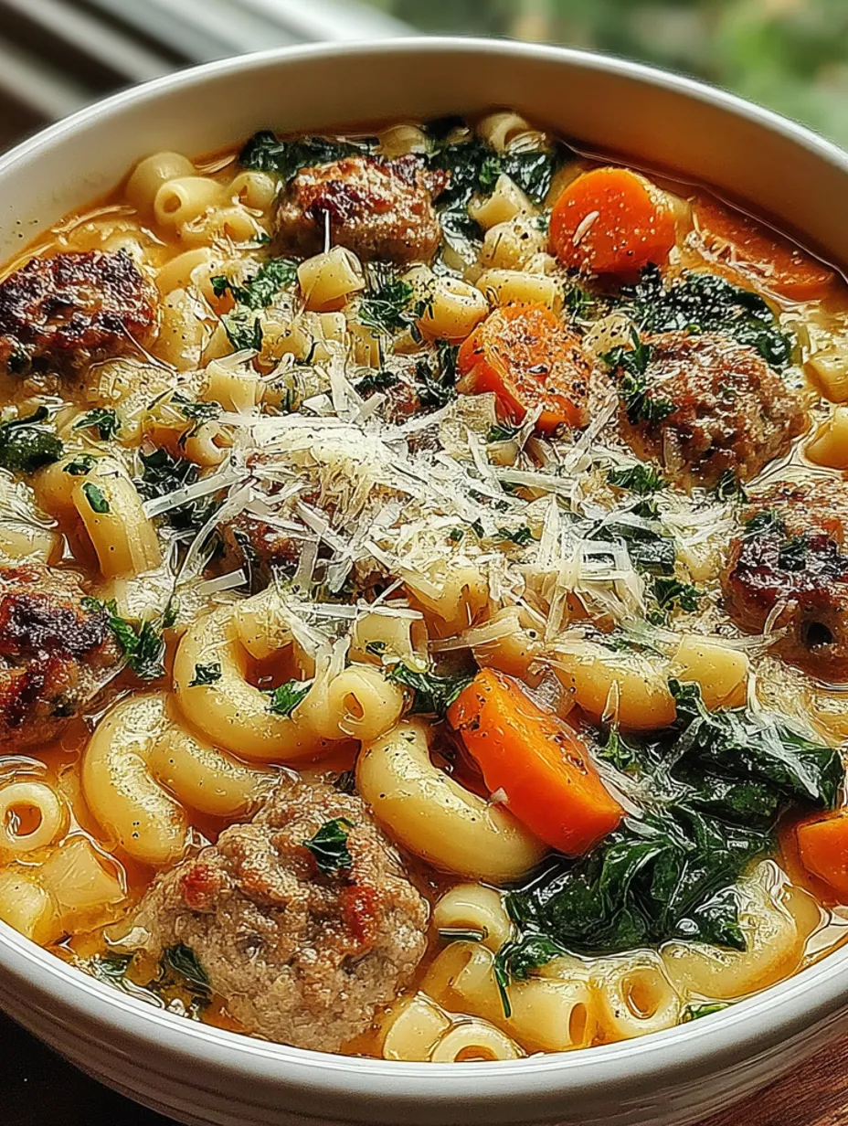 Parmesan Italian Sausage Ditalini Soup