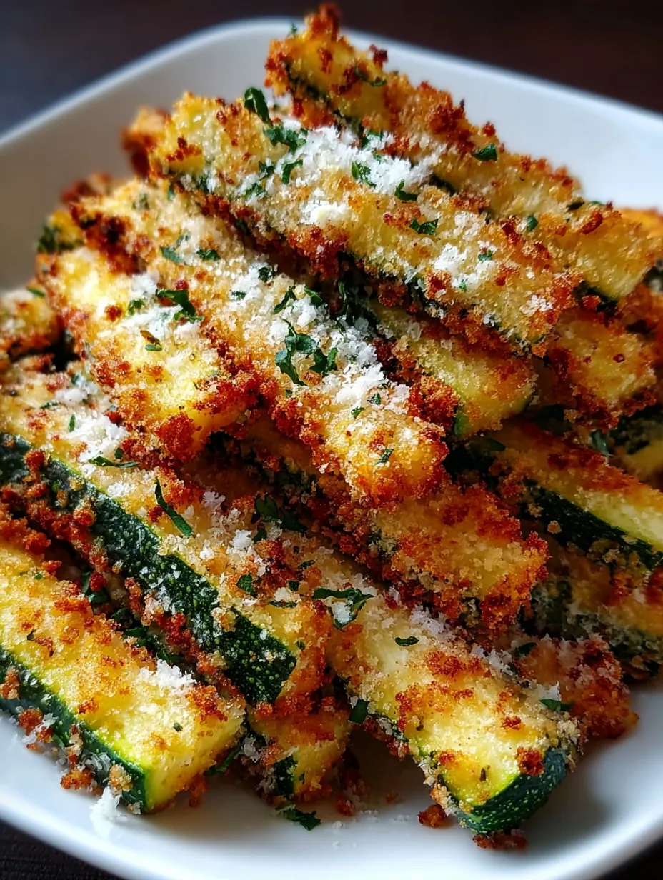 Crispy Parmesan Garlic Zucchini Fries